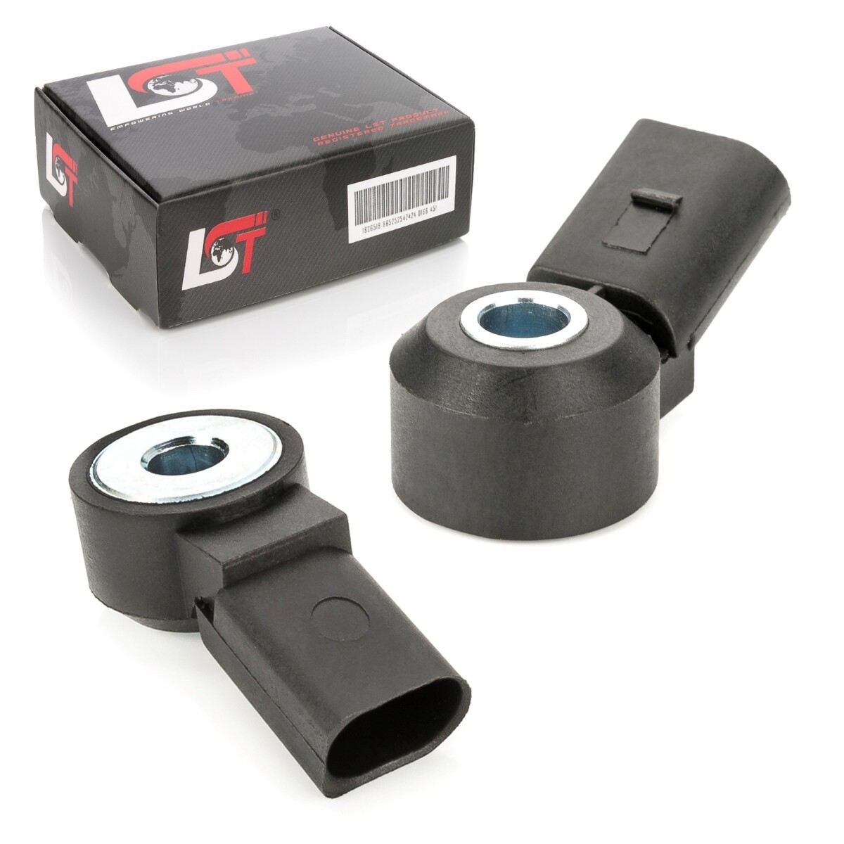 2X Detonation Sensor Knock Sensor 2-Pole Black For VW TOUAREG TRANSPORTER V 5 T5
