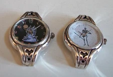SET OF 2 SILVER FINISH HALLOWEEN WATCH FACES FOR BEADING, RIBBON OR OTHER USE