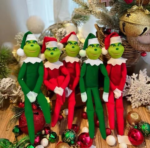 Christmas Cute Grinch Elf Doll Plush Decoration Gift Ornament Xmas