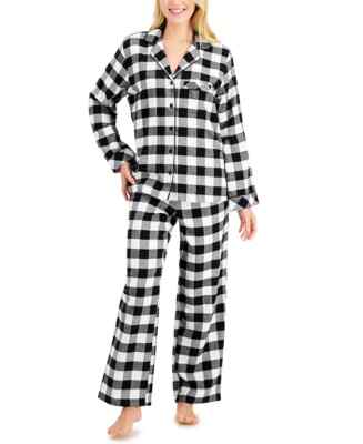 New Family Pajamas Matching Women's Pajama Set, Black/White