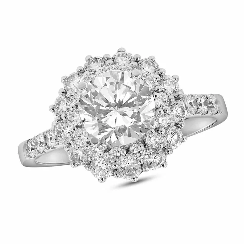 Sunburst halo 2024 engagement ring