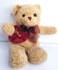 Teddy Bear Brown 11 Inch Plush Love Heart Burgundy Bow Valentine's Day Atico