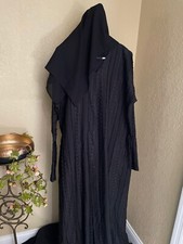 Dubai Classic Everyday Abaya Muslim Women Maxi Dress size 54 open textured