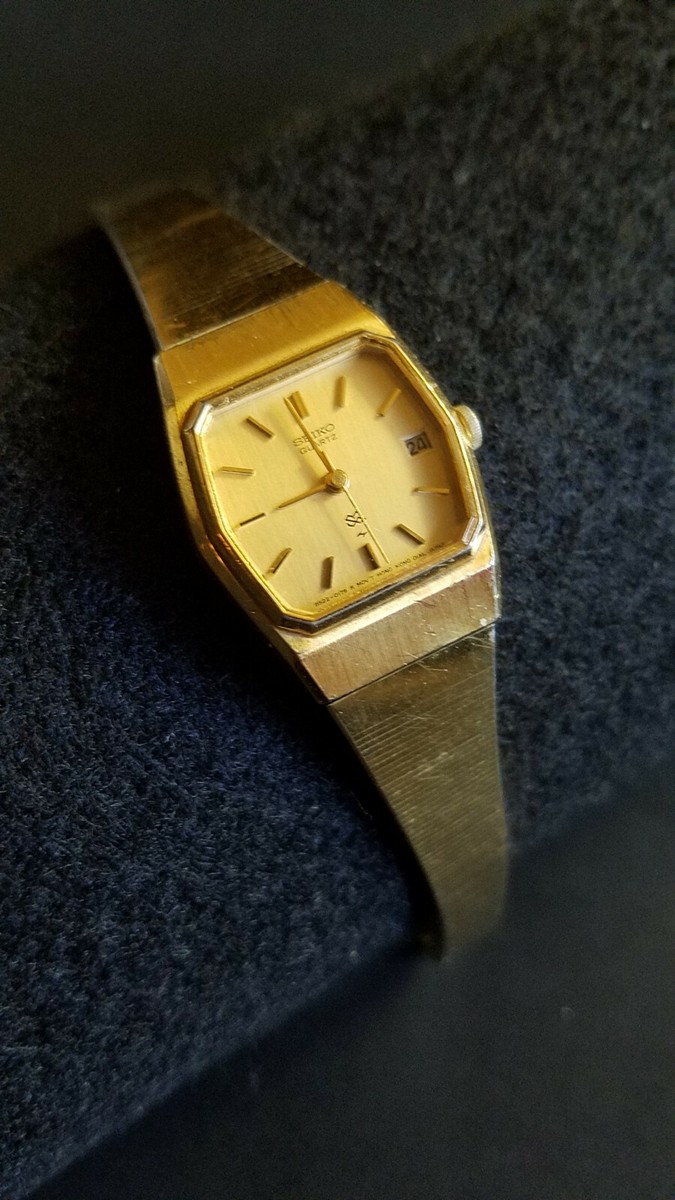 Seiko Womens 8522-5059 Watch Gold Bracelet Band Dial Classic