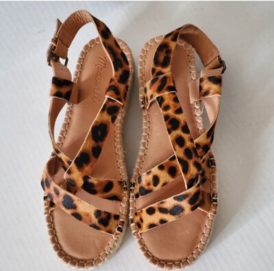 Madewell Sandals Women's Espadrille Malia Leopard Calf Hair