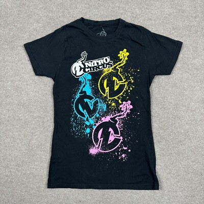 Nitro Circus T Shirt Teens Size XL Black Short Sleeve Womens Crew Neck Slim