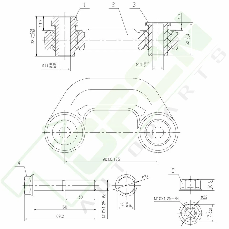 2PCS Front Sway Bar Links Steering Set Fits 1998-2001 Audi A4 A6 Quattro Foto 2 de 4