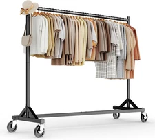HOKEEPER Commercial Z Base Clothing Rack Hold 500LBS Heavy Duty Clothes Rack Adj