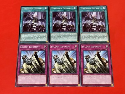 3x Forbidden Droplet + 3x Solemn Judgment | NM | 1st Editions | YuGiOh!