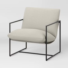 Metal Framed Sling Dorm Chair Off White - Room Essentials