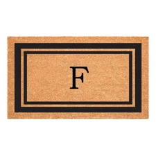 Calloway Mills 152962436F Black Border 24" x 36" Monogram Doormat, (Letter F)