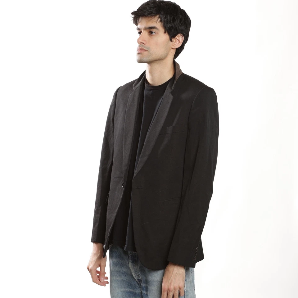 Куртка блейзер COMME des GARCONS HOMME PLUS черная шерстяная смесь размер M сделано в Японии - Изображение 3 из 4