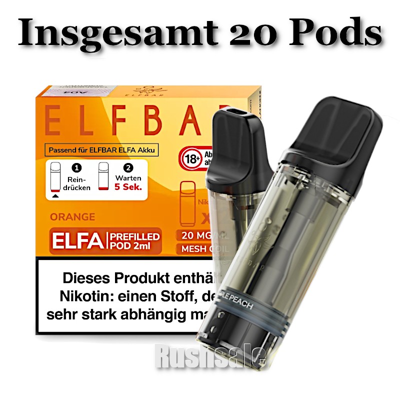 10 x 2 Elfbar Elfa 20mg Nikotinsalz Liquid Pod System Elf Bar 600 E-Zigarette