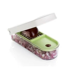 , Vegetable and Fruit Chopper with 2 Cup Base, Stainless Steel Blades, Dishwa...