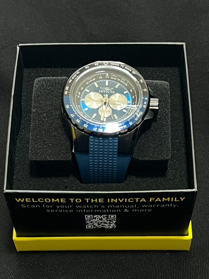Reloj Hombre Invicta Aviator Skyshock 50mm Dos Tonos Azul y Negro Bisel Nuevo Foto 2 de 4