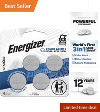 4 Pack 2025 Coin Batteries with Color Alert Child Safety Shield - Reliable Power