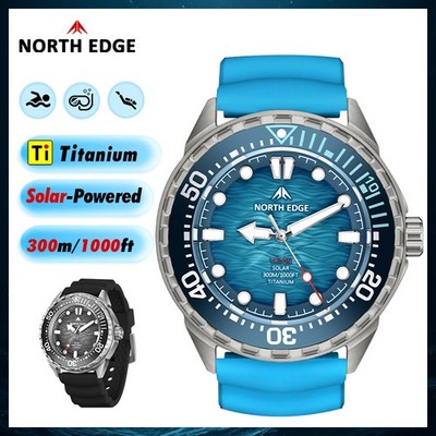 NORTH EDGE TRITON-TI Titanium Solar-Powered Diving Luxury Quartz Watches For Men