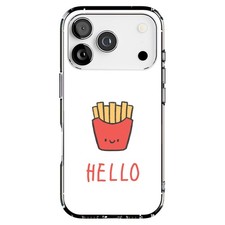 Fundas resistentes para Apple iPhone (17,16,15,14,13,12,11,X,8), impresión de hola patatas fritas