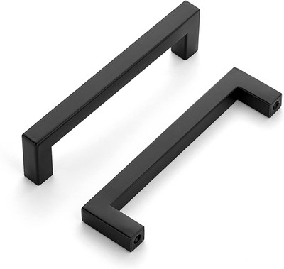 50 Pack Square Cabinets Cupboard Handles Matte Black Drawer Pulls Stainless Stee