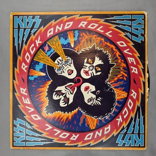 Vintage Kiss Rock And Roll Over 12" Black Vinyl LP 1976 Casablanca Hard Rock