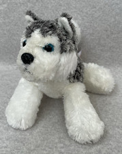 Collectible Aurora Husky Puppy Dog Plush Stuffed Animal Gray White 7in Soft Toy