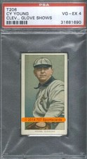 1909-11 T206 Cy Young Piedmont 350 PSA 4 Glove Shows Cleveland  (1690)