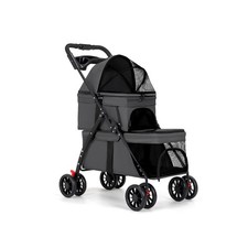 Double Dog Stroller for Medium Small Dogs and Cats Load-Bearing Up to 50lbs, ...