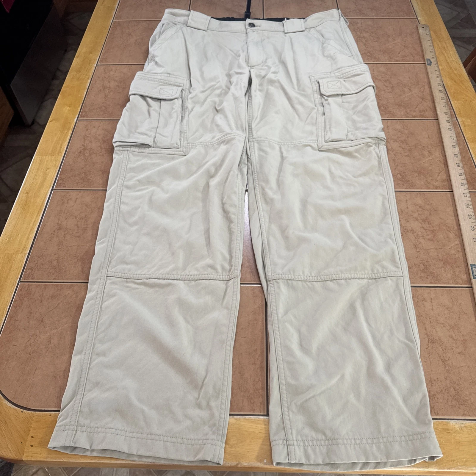 Duluth Trading Nylon Pants Mens Sz L x 32 Flex Dry On The Fly Cargo Hiking