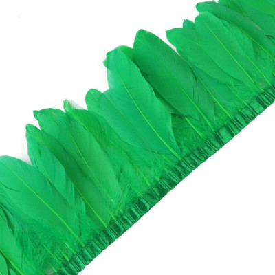 Feder Fringe Trim Borte, 2m Federborte mit Satinband Federbesatz Feder Fransenbe