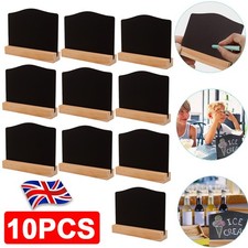 10 Pcs Mini Chalkboard Sign Double Sided Small Blackboard with Wooden Base new