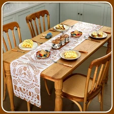 6 Pcs 13. 5 x 73'' Mexican Table Runners Cielito Lindo Party Decoration White...