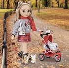 NWT Disney ILY 4ever 18" Doll Inspired by Minnie + Doggie Stroller