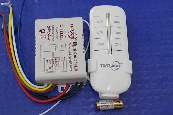 4 Way Light Lamp Digital Wireless Remote Controller Switch ON/OFF 110-240V New F - Image 2 of 4