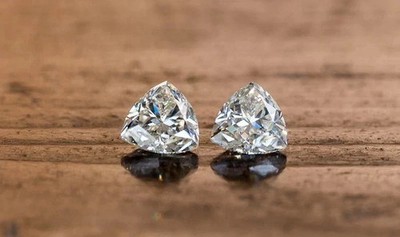 5.4 Carat Trillion Cut CVD Lab Grown Diamond Pair VVS1 IGL Loose Gemstone 5DJU
