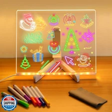 Led Note Board with Colors, Light Up Acrylic Message Board, Glowing Acrylic D