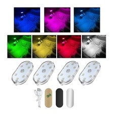 Wireless Led Lights for Car Interior, 7 Colors Magnetic Auto 4 PCS Colorful