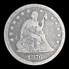 1876 Liberty Seated Silver Quarter