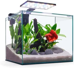 Glass Betta Aquarium Kit 5 Gallons Lightweight W/ Adjustable Flow Rate