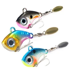 5PCS Wobble Rotating Metal VIB Vibration Spinner Spoon Jig Fishing Lures 10g-30g