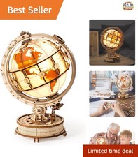 Handcrafted Luminous Globe Puzzle ST003 - 3D Model with LED Light for Relaxation