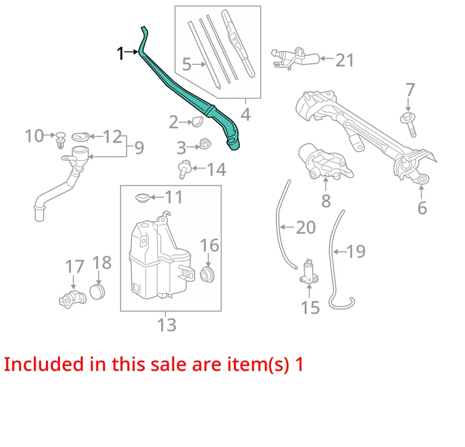 Brazo limpiaparabrisas izquierdo conductor Toyota Venza 21 22 23 24 Foto 4 de 4