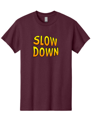 Slow-Down-3 Mens Graphic Tee, 100% Cotton, Casual Summer Wear