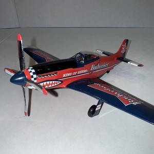 Vintage Liberty  1:48 Budweiser P51D Mustang Diecast Metal Coinbank AirPlane NIB