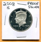 Gem 2008-S Proof Ultra-Cameo Silver Kennedy Half Dollar - Free Shipping