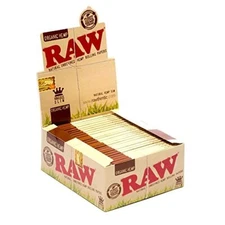 Raw King Size Slim Organic Hemp Rolling Papers Full Box of 50 Packs, 32 Count...