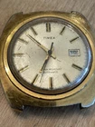 Vintage 1970s Timex Automatic Marlin Water Resistant Men's Watch Gold Color Runs