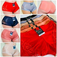 Lot 6-12 Silky Boyshorts Shorts Shortie Lace Sissy Bikini Boxer Panties 22 Gifts