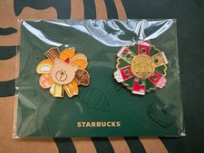 2024 China Starbucks coffee stereoscopic rotating pins 2pcs set