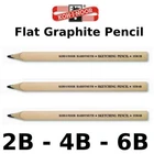 KOH-I-NOOR SKETCHING FLAT PENCIL GRAPHITE 2B 4B 6B 1538 DRAWING CARPENTER CHISEL