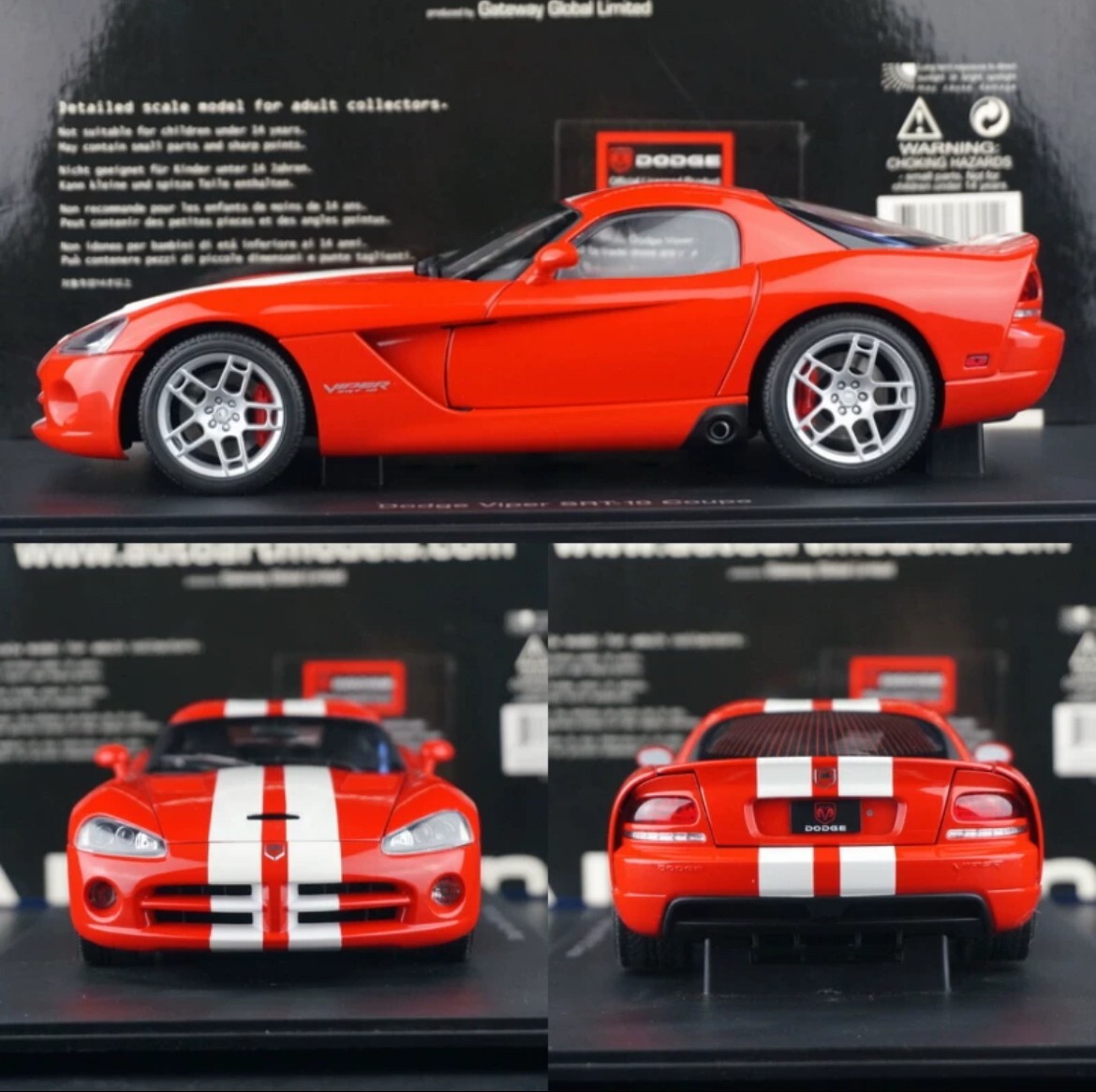 セール特価 RARE* Autoart 1/18 2006 Dodge Viper SRT-10 Coupe Red with ミニカー